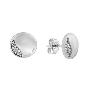 Calvin Klein CK Minimal Circular 小圓水晶穿式耳環 母親節送禮推薦-銀 35000137