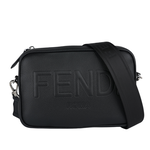 FENDI Roma 縫線標誌紋理皮革相機包/斜背包/黑色, , large