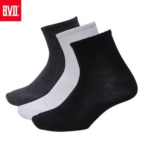 【BVD】1/2學生男襪<黑>B238 男襪 襪子 短襪