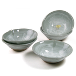 [豐名日本餐具] 4.0"葉形井 葉紋刷毛裂釉 5入組 有田燒 / C04DB1-4, , large