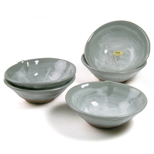 [豐名日本餐具] 4.0"葉形井 葉紋刷毛裂釉 5入組 有田燒 / C04DB1-4