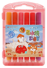 【PENROTE 筆樂】柴語錄12色易水洗彩色筆 粉, , large