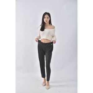 (XL) ambiamce高腰條紋綠色長褲二手衣