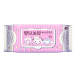 [寶富華]Sanrio Baby嬰兒加厚純水柔濕巾80抽(珍珠點布、髒污稀便輕鬆帶起), , large