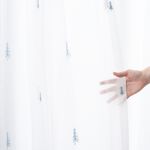 Ready-Made Sheer Curtains – Set of 2 Panels – "Snow Fir" Design – Width 100cm, Height 163/208/238cm – Made in Taiwan – Embroidered – Blue Tones – Machine Washable, , large