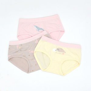 minihope美好的親子生活-沉靜海洋女童三角褲(3件組A)