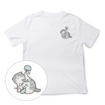 JZ TEE 貓咪-扇風 印花短袖T恤, , large
