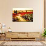 【御畫房】紅花地 國家一級畫師手繪油畫60×90cm(VF-06), , large