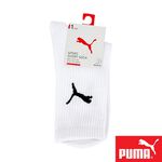 PUMA 男女款中筒襪3雙裝 彪馬 跳豹 男襪 女襪 襪子 運動襪 小腿襪 棉襪 柔軟 棉質 舒適 高彈 耐磨 黑 白, , large