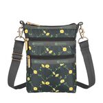 |快速出貨|Lesportsac 3 Zip Crossbody 三層拉鍊斜背包 手機包 送禮-綠野雛菊, , large