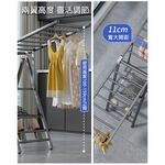 【AOTTO】翼型三層附輪折疊曬衣架-白色(HA-035W), , large