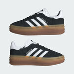 Kixpress-Adidas Gazelle Bold W 女 休閒鞋 經典 復古 三葉草 厚底 增高 黑 白 [IE0876], , large