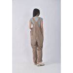 (F) 【金莎私服】caco丹寧牛仔吊帶棉質純棉棕色長褲二手衣, , large