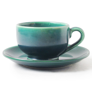 [豐名日本餐具] 咖啡杯組 深綠釉 / C00CS1-126-6