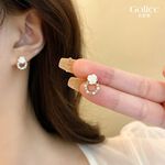 【Gulicc】古莉可 耳環 韓國小巧花多珍珠耳環, , large
