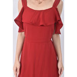 (S) ob style露背優雅紅色洋裝二手衣, , large