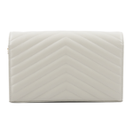 YSL V紋荔枝皮金色LOGO WOC 斜背包/復古白, , large