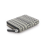 MARC JACOBS THE MONOGRAM 小羊皮滿版ㄇ形拉鍊卡夾/零錢包/黑色/白色, , large