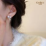 【Gulicc】古莉可 耳環 鋯石蝴蝶結耳飾, , large