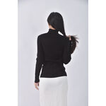 (S) lativ質感坑紋黑色長袖上衣二手衣, , large