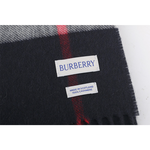 BURBERRY 基本款經典格紋喀什米爾圍巾/海軍藍, , large