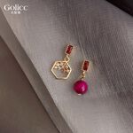 【Gulicc】古莉可 耳環 紅豆不對稱耳釘, , large