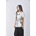 (L) united colors of benetton圖案白色短袖上衣二手衣, , large