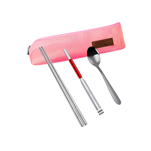 PERFECT 理想牌 極緻316不鏽鋼隨身餐具組 晶鑽316 餐具萬用組粉紅-Leidea樂德兒