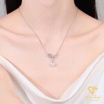 【CF鑽飾】項鍊 天然淡水珍珠X莫桑鑽《淡雅絲帶》8mmx12.8分, , large