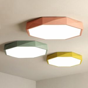 【H&R安室家】50cm斜角智能LED吸頂燈 (附遙控器可調明暗及色溫 ) ZA0209(多色任選）