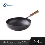 日本Arnest  武 Rn 和網紋輕量雙口鐵炒鍋-28cm(不挑爐具、日本燕三條職人打造，北海道梣木把手), , large