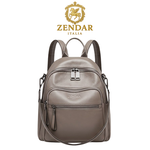 【ZENDAR】台灣總代理 限量1折 頂級超柔軟小牛皮後背包 佩樂系列 全新專櫃展示品(大象灰), , large