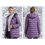 【TECTOP 探拓戶外】12145310女款長版無縫連帽羽絨外套～時尚長版連帽設計、無縫防風、防潑水、白鴨絨, , large