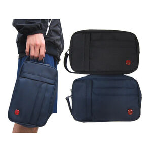 ~雪黛屋~TONE 手拿包大容量分類包進口防水尼龍布主袋+外袋共三層固定提把TW2801A