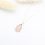 【Angel & Me】水滴 粉晶 (大) Rose Quartz s925 純銀 項鍊 禮物, , large