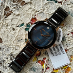 [星晴錶業]AnneKlein手錶,30mm,AN00391黑色貝母錶面黑錶殼深黑色陶瓷錶帶款, , large