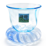 [豐名日本餐具] 2.0"琉璃杯 含座 水青線立 津輕 / G02CU0-30, , large