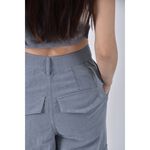 (S) 【安于晴Charlene私服】cider高腰質感吊帶兩件式藍色長褲二手衣, , large