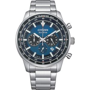 CITIZEN 星辰 賽車風格光動能三眼計時手錶 CA4500-91L