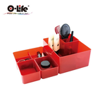 【O-Life】B-014 stacking storage box-red 5-piece set, , large