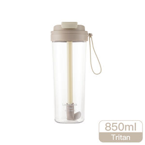 樂扣嚼對FUN飲吸管杯850ml-掀蓋/奶霜焙茶