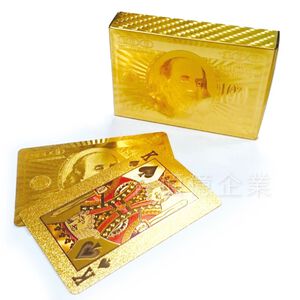 喜氣洋洋黃金撲克牌 金色防水撲克牌 招財撲克牌 金光閃閃撲克牌
