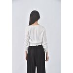 (S) epabis質感圓領白色長袖上衣二手衣, , large