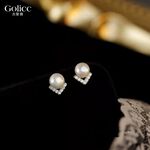【Gulicc】古莉可 耳環 優雅珍珠V字鑲鑽氣質耳環, , large