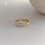【Gulicc 】古莉可 戒指 金色交叉滴釉氣質女戒, , large