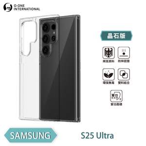 [O-ONE] MIL-STD II CrystalShield Case for Samsung S25 Ultra Dual-Material Design · Enhanced Drop Protection · Shock-Resistant