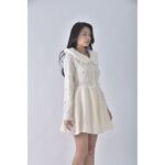 (S) liz lisa毛衣v領白色洋裝二手衣, , large
