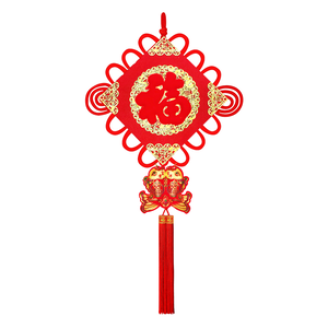 中國結迎福有餘-中款2入2組#302(新春過年掛飾/流蘇開運掛件/開運招財/入厝室內裝飾/平安結裝飾)
