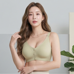 【伊柔 EVEROY】 裸肌無感無鋼圈前扣哺乳內衣 M-3XL(EQ)｜無痕包覆.加大尺碼 W031-86 酪梨綠, , large