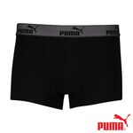 PUMA 平口內褲 1件組 彪馬 跳豹 男內褲 平角內褲 修身 防捲邊 貼合 耐穿 柔軟 棉質 透氣 抗菌 黑 深灰 灰, , large